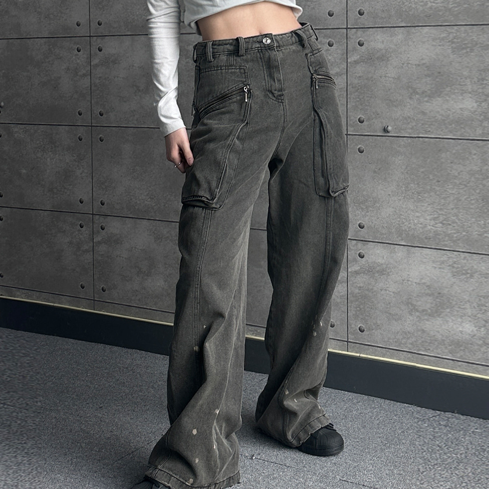 데이나 DAYNA, [BEST] 마그네틱 그레이쉬 와이드 카고 팬츠 Magnetic Graish Wide Cargo Pants